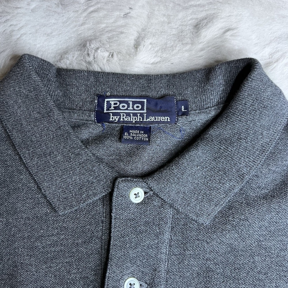 Polo by Ralph Lauren Men's Short Sleeve Polo Shirt – Heather Gray‎ – Size Large - Picture 10 of 13